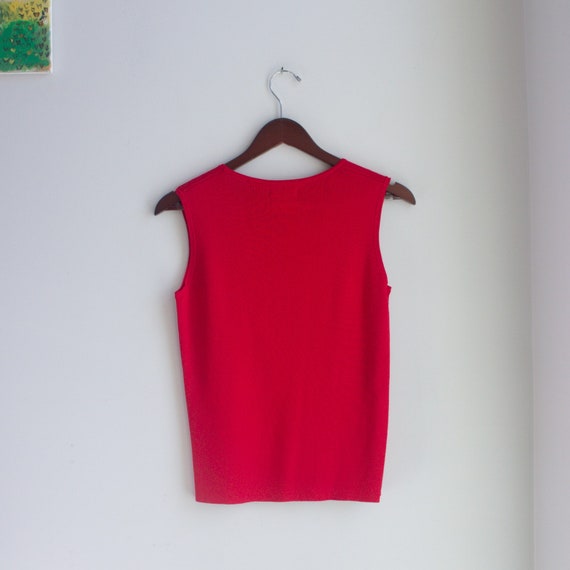 90s Classic Tank Top Red Laura Ashley Size Small - image 5