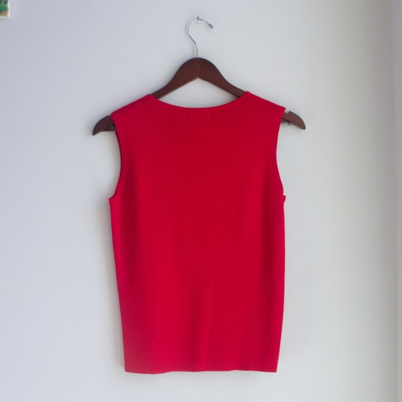 90s Classic Tank Top Red Laura Ashley Size Small - image 6