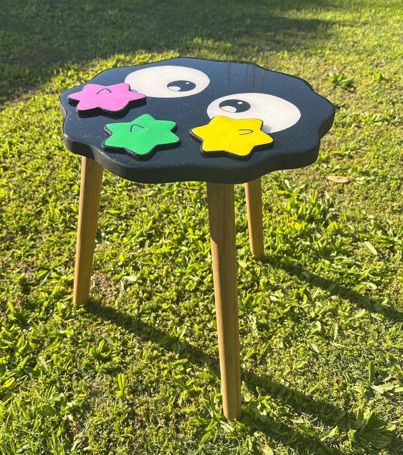 Soot Sprite Studio Ghibli Inspired Resin Table with Star Candy Coasters image 5