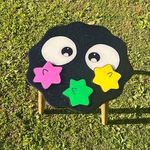 Soot Sprite Studio Ghibli Inspired Resin Table with Star Candy Coasters image 2