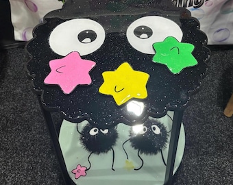 Soot Sprite Studio Ghibli Inspired Resin Table with Star Candy Coasters