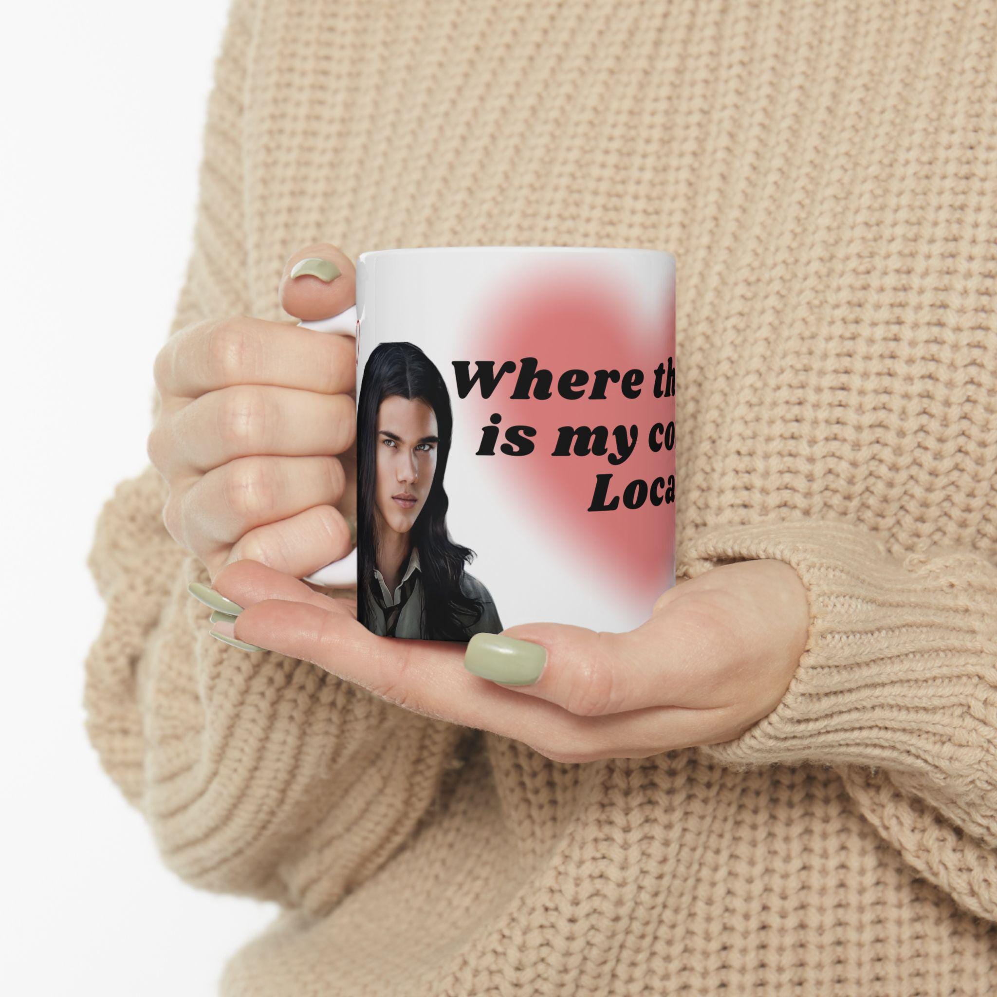 Bella, where the hell have you been, loca? The Jacob Black head in heart Twilight tumbler you didn't know you needed for Valentine's Day is now available @hottopic. It's also pink and