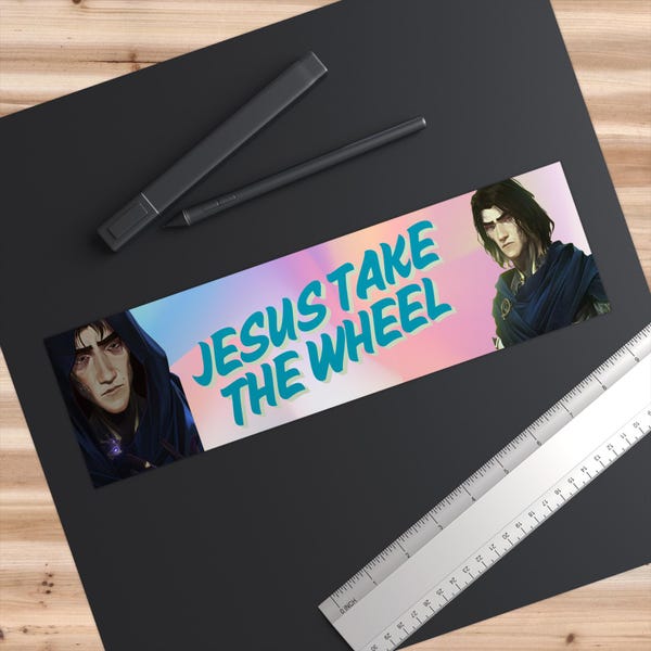 Adesivo per paraurti Arcane Jesus Take The Wheel, Viktor Arcane Fan Art, adesivo per auto, adesivo per laptop, adesivo per custodia del telefono, borraccia