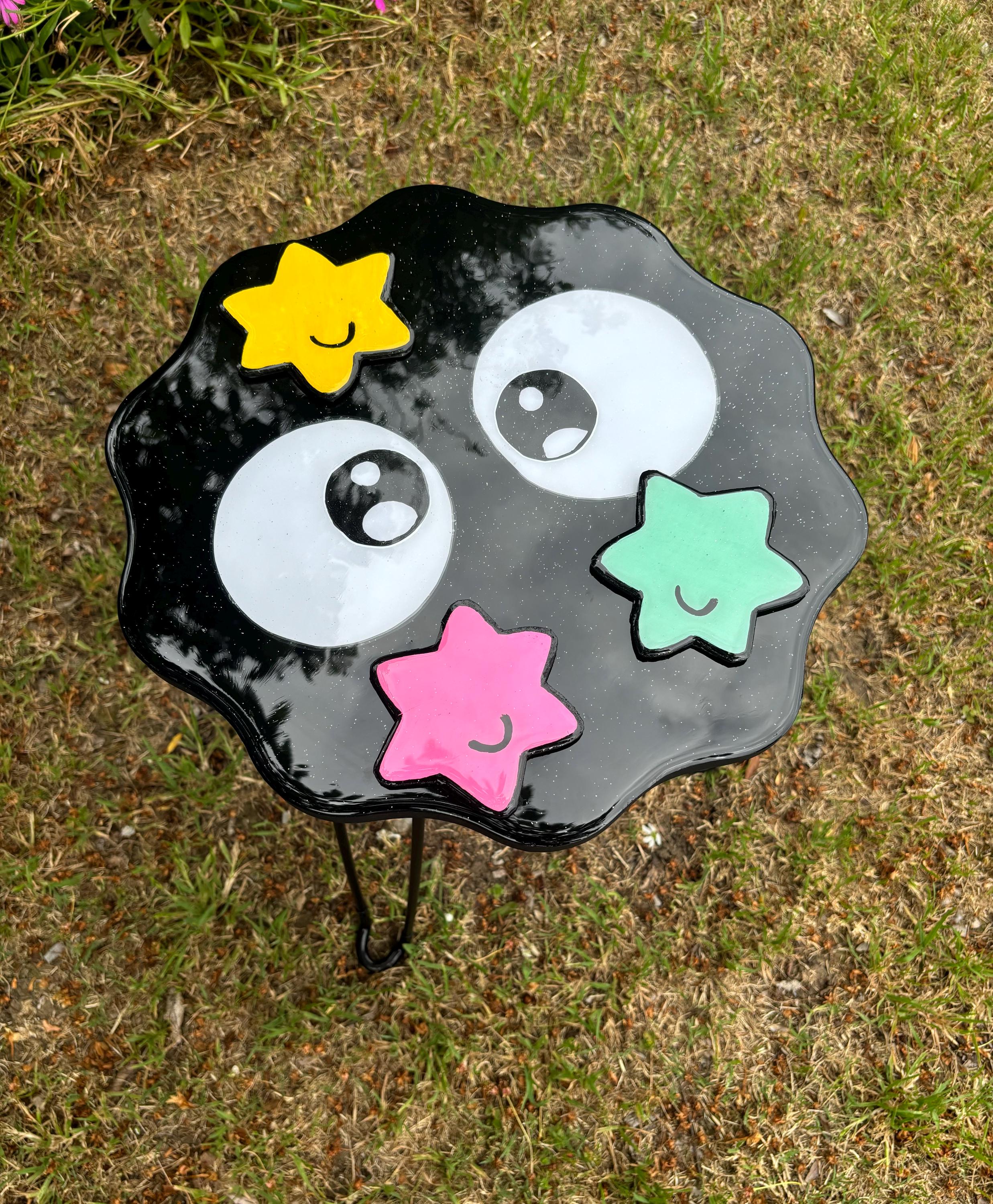 Soot Sprite Studio Ghibli Inspired Resin Table with Star Candy Coasters