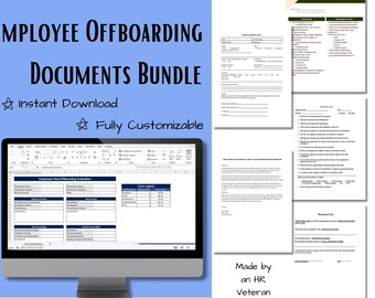 Offboarding Mitarbeiter HR Papierwork, Mitarbeiter Offboarding, Offboarding Dokumente, Kleinunternehmen, HR Template, Human Resources Tools