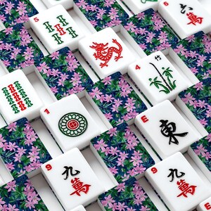 American Mahjong Tiles Set 166 Pieces with Jokers, Floral Mahjong Game Set, Acrylic Mahjong Tiles, Mahjong Gift Set image 7
