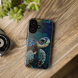Tough Cases, Sea Turtle Mosaic Design, Phone Case for iPhone and Samsung, Protective Cover, Hard Shell Case, Custom Phone Accessories,