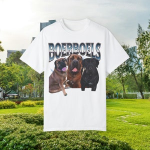 Peraonalized Pet Bootleg Style T-shirt, Pet Collage Tee, Custom Pet Tee White
