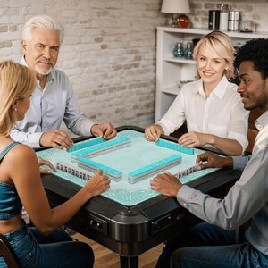 Pink & Aqua Mahjong Mat 31.5 x 31.5, Mahjong Table Mat,Coastal Mahjong Mat, Preppy Mahjong Accessories, American Mahjong Gift,Mah Jongg gift image 9