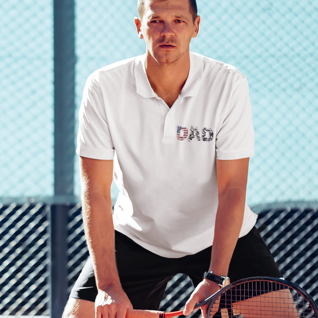 Men's Sport Polo Shirt Dad Patriotic Polo Shirt Collared Etsy