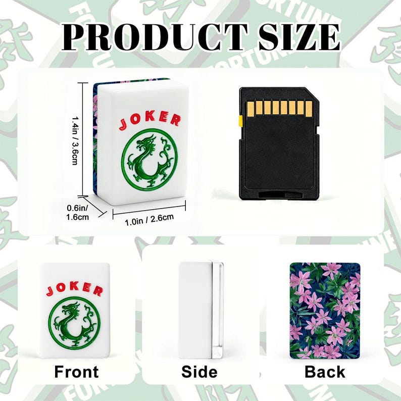 American Mahjong Tiles Set 166 Pieces with Jokers, Floral Mahjong Game Set, Acrylic Mahjong Tiles, Mahjong Gift Set image 3