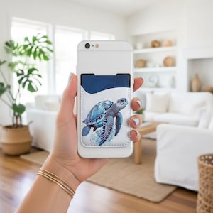 Sea Turtle Phone Card Holder: PU Leather Wallet