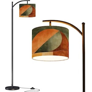 Contemporary Boho Design Arc Floor Lamp, Geometric Shape in Earth Tones, (Made in USA), Home Lighting Decor, Standing Lamp image 4
