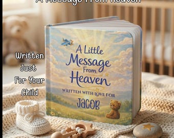 Personalized Baby Book From Heaven, Child Loss Memorial Keepsake, Sympathy Gift, Custom Name Board Book