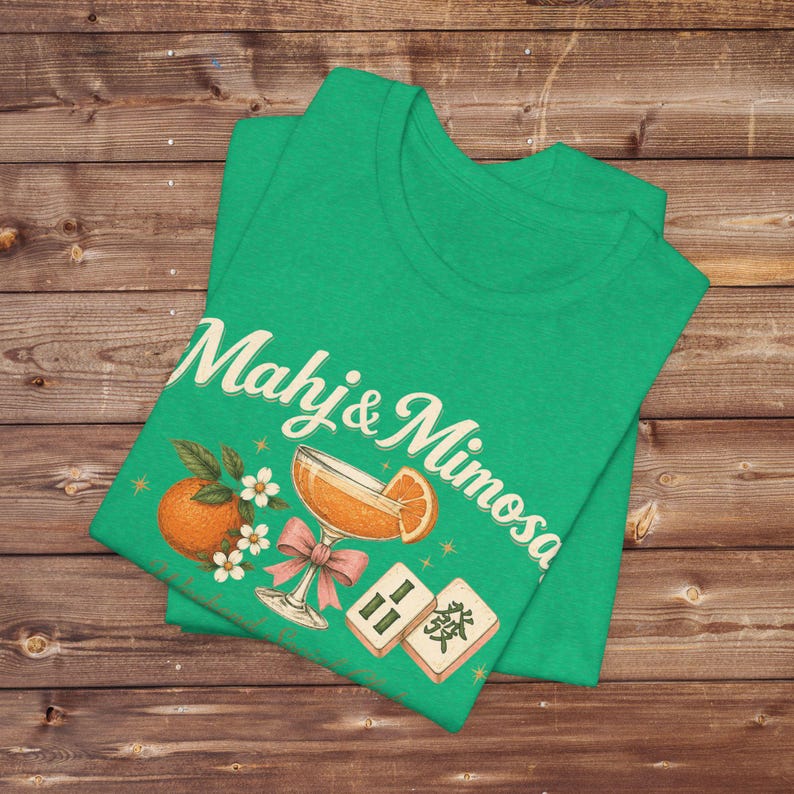 Mahj & Mimosas Tee | Mahjong Tiles, Orange Cocktail Graphic image 17