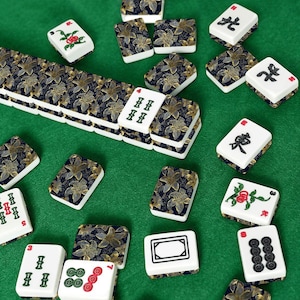 Navy Gold Floral Mahjong Tile Set 166 Pieces, American Mahjong Tiles with Jokers, Luxury Mahjong Set, Modern Mahjong Gift Bild 8