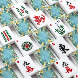 American Mahjong Tiles Set 166 Pieces with Jokers, Floral Mahjong Set,Aesthetic Game Night Tiles,Gift for Mahjong Lovers,Premium Acrylic Set image 9