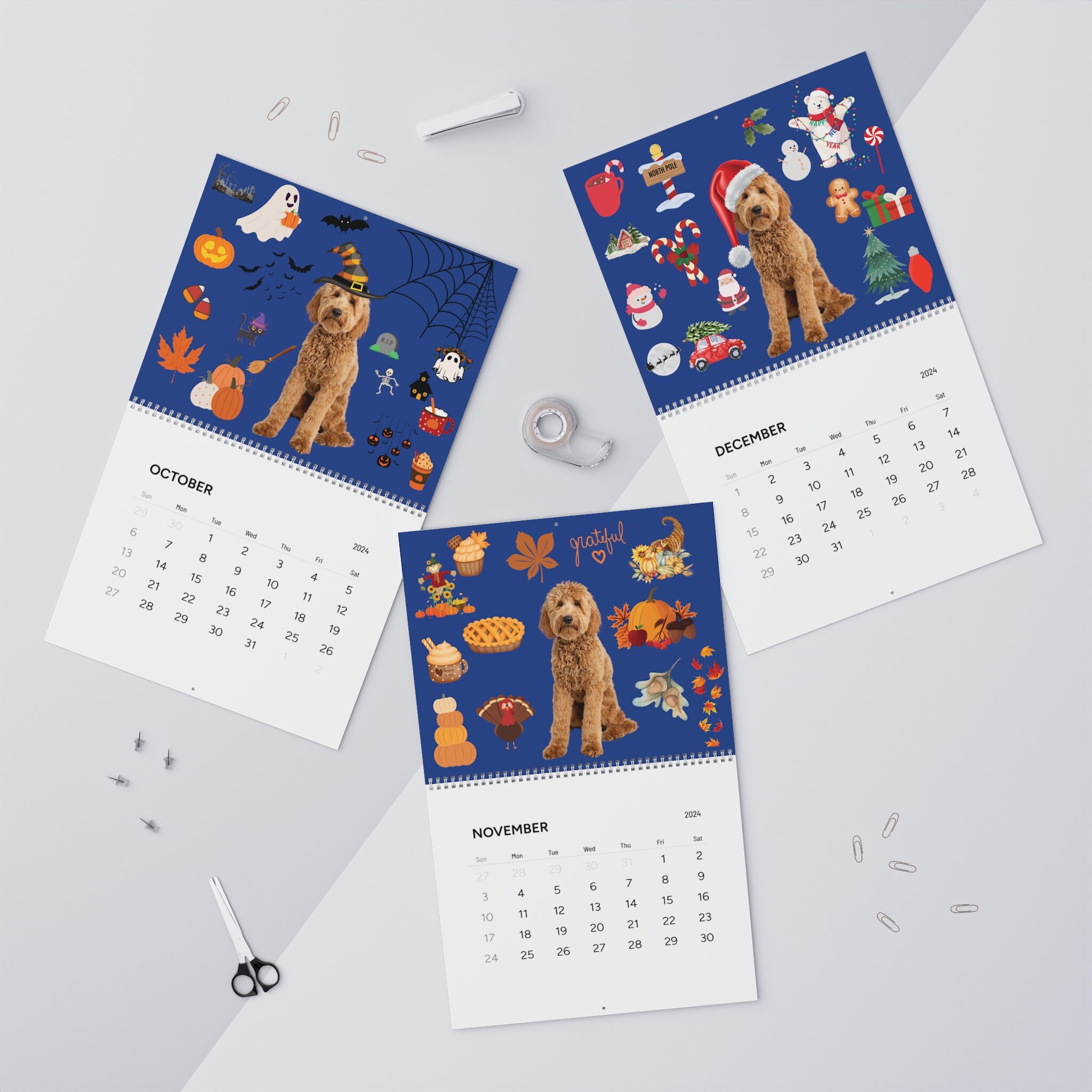 2025 Calendar Goldendoodle Wall Calendar for 2025 Dog Lover Gift 2025