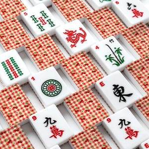Custom American Mahjong Tiles Cherry Gingham | 166 Piece Mahjong Tile Set with Jokers | Cherry Mahjong Tiles | Retro Mahjong Accessories imagem 7