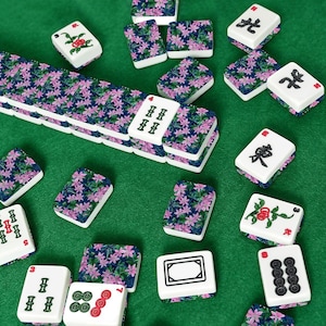 American Mahjong Tiles Set 166 Pieces with Jokers, Floral Mahjong Game Set, Acrylic Mahjong Tiles, Mahjong Gift Set image 8