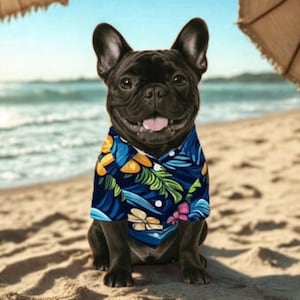 Hawaiian Pet Shirt – Tropical Floral Button Down Pet Outfit – Summer Aloha Shirt for Dogs and Cats