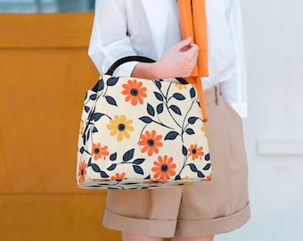 Floral Insulated Lunch Bag: Leakproof Thermal Food Tote