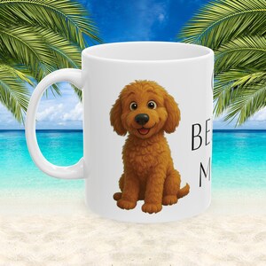 Custom Pet Photo Cartoon Ceramic Mug, Personalized Name, 11oz 15oz Coffee Cup Gift, Pet Lover Owner, Cat Dog Animal Portrait, Cartoonize