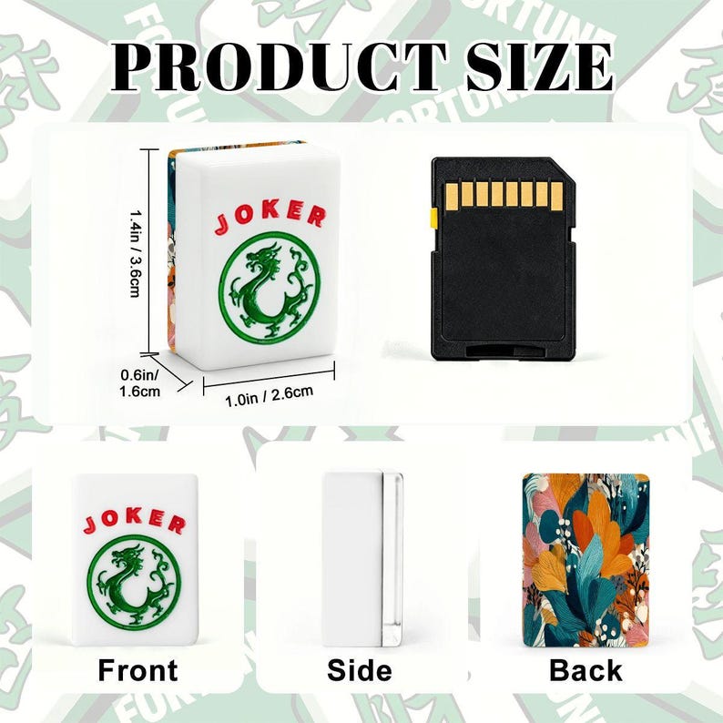 Floral Mahjong Tile Set 166 Pieces, American Mahjong Tiles with Jokers, Colorful Mahjong Set Gift, Modern image 3