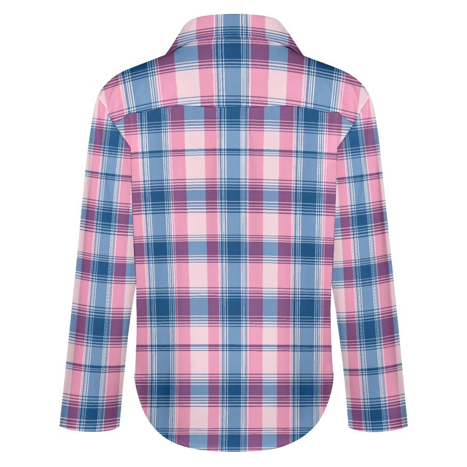 pink and blue plaid dress shirt Men's Blue & Pink Gingham Dress Shirt (Checkered Long Sleeve Button Up) Twillory