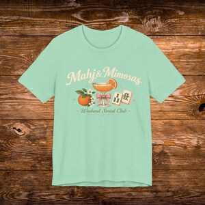 Mahj & Mimosas Tee | Mahjong Tiles, Orange Cocktail Graphic image 9