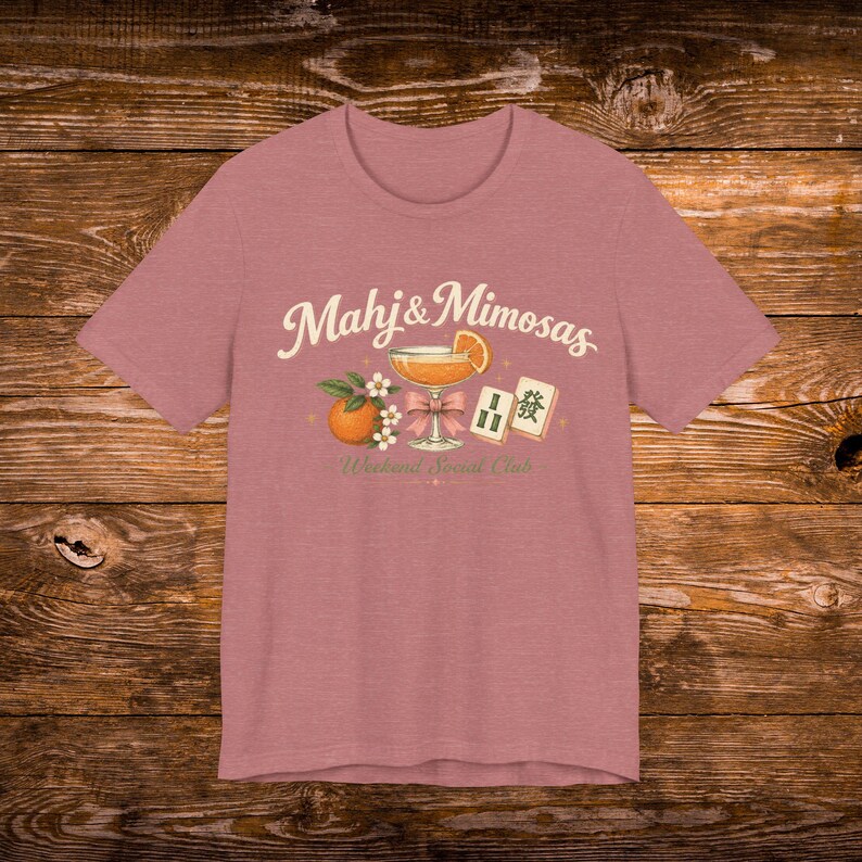 Mahj & Mimosas Tee | Mahjong Tiles, Orange Cocktail Graphic image 12
