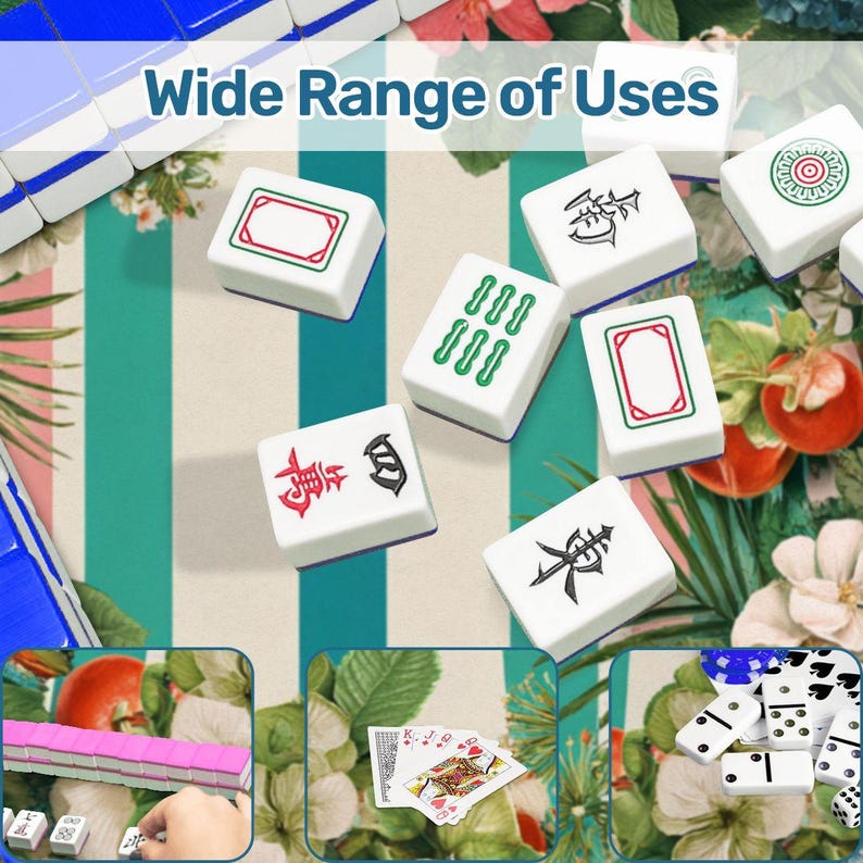 Coastal Mahjong Mat 31.5x31.5, Tropical Floral Mahjong Table Cover, Hydrangea Mahjong Game Mat, Preppy Palm Beach Mahjong Accessories image 12