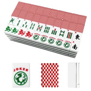 Custom American Mahjong Tiles Red White Checkerboard | 166 Piece Mahjong Set with Jokers | Personalized Mahjong Gift | Mahjong Accessories image 3
