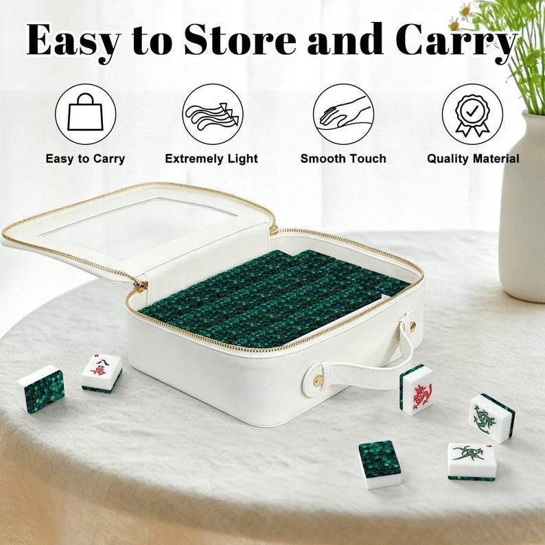 Emerald Green Mermaid Scale American Mahjong Tiles Set, Luxury Mahjong Game Set with Jokers, Acrylic Mahjong Tiles, Mahjong Accessories Gift Bild 6
