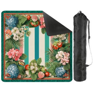 Coastal Mahjong Mat 31.5x31.5, Tropical Floral Mahjong Table Cover, Hydrangea Mahjong Game Mat, Preppy Palm Beach Mahjong Accessories image 5