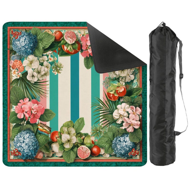 Coastal Mahjong Mat 31.5x31.5, Tropical Floral Mahjong Table Cover, Hydrangea Mahjong Game Mat, Preppy Palm Beach Mahjong Accessories image 5