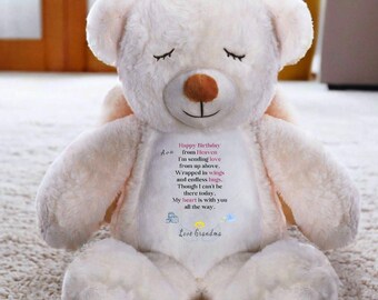 Personalized Memorial Angel Bear: Grief Gift for Child, Birthday Bear