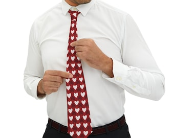 Valentinstag Herzen auf einer Krawatte, Geschenkidee für ihn, Geschenk für Papa, Krawatte zum Valentinstag, Liebesthema Krawattengeschenk