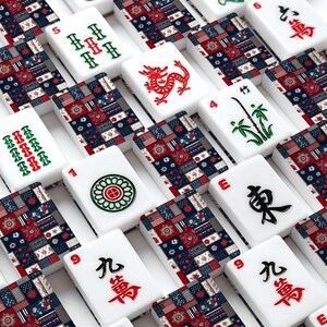 Ensemble de tuiles de mahjong américain patriotique, ensemble de jeu de mahjong 166 pièces avec jokers, tuiles de mahjong Americana patchwork, soirée jeux image 7