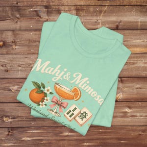 Mahj & Mimosas Tee | Mahjong Tiles, Orange Cocktail Graphic image 18