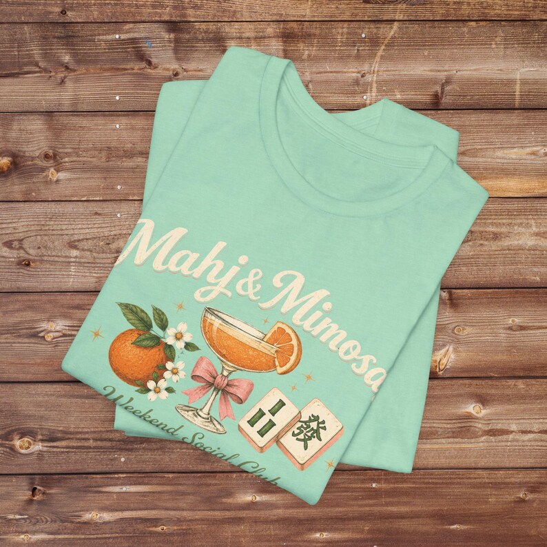 Mahj & Mimosas Tee | Mahjong Tiles, Orange Cocktail Graphic image 18
