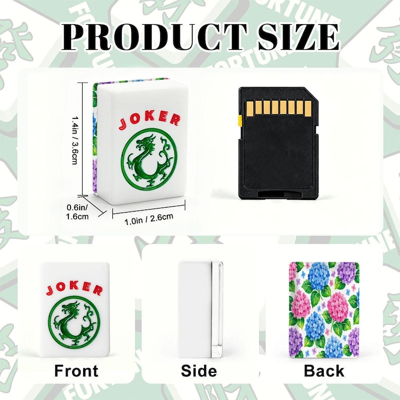 Hydrangea American Mahjong Tiles Set, Floral Mahjong Accessories, Luxury Mahjong Set, Preppy Mahjong Tiles with Jokers, 166 Tile Game Set imagem 3