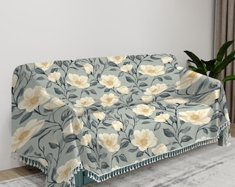 Floral Couch Cover - Stretchable Sofa Slipcover - Washable Furniture Protector - Vintage Boho Floral Sofa Cover for Living Room Home Decor