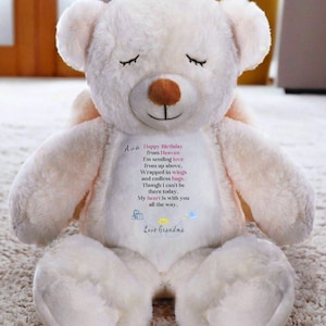 Personalized Memorial Angel Bear: Sympathy Gift for Loss of Loved One