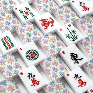 Hydrangea American Mahjong Tiles Set, Floral Mahjong Tiles with Jokers, Luxury Mahjong Gift Set, Custom Mahjong Game, 166 Tile Set 画像 7