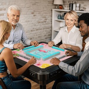 Pink Flamingo Mahjong Mat, Tropical Mahjong Table Mat, Coastal Game Night Decor, Hibiscus Mahjong Cover, Beach Mahjong Accessory, 31.5 Inch image 10
