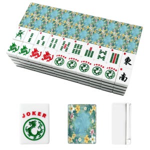 American Mahjong Tiles Set 166 Pieces with Jokers, Floral Mahjong Set,Aesthetic Game Night Tiles,Gift for Mahjong Lovers,Premium Acrylic Set image 4