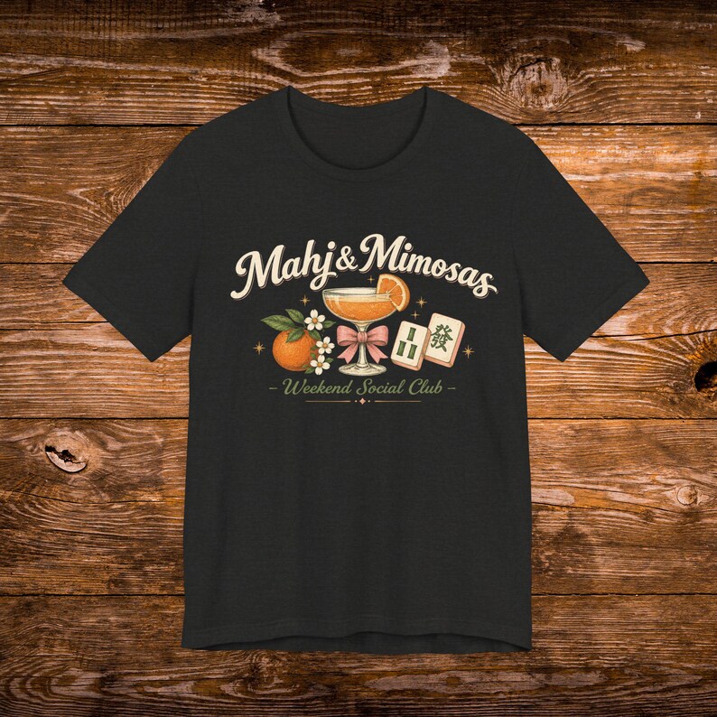 Mahj & Mimosas Tee | Mahjong Tiles, Orange Cocktail Graphic image 10