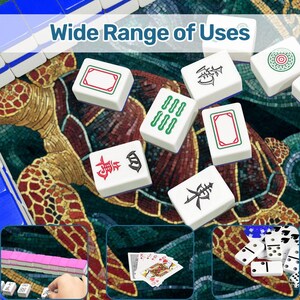 Sea Turtle Mahjong Mat 42 Inch Round Mahjong Mat, Coastal Mahjong Table Cover,Ocean Turtle Mat, Beach House Mahjong Gift,Mahjong Accessories Bild 8