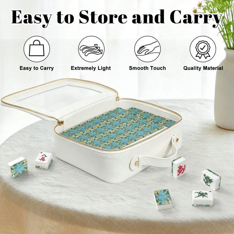 American Mahjong Tiles Set 166 Pieces with Jokers, Floral Mahjong Set,Aesthetic Game Night Tiles,Gift for Mahjong Lovers,Premium Acrylic Set image 8